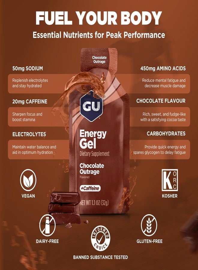 Gu Energy جل الطاقة الأصلي من GU Energy، بنكهة الشوكولاتة، عبوة من 24 قطعة - Image 4