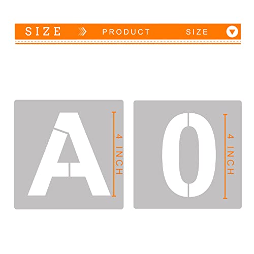 Mossdecal Letter Stencils Interlocking Stencils 4 Inch, 66Pcs Numbers Stencils Reusable Alphabet Stencils Templates for Painting on Wood, Wall, Fabric, Rock, Chalkboard, Signage and DIY Art Projects - Image 2