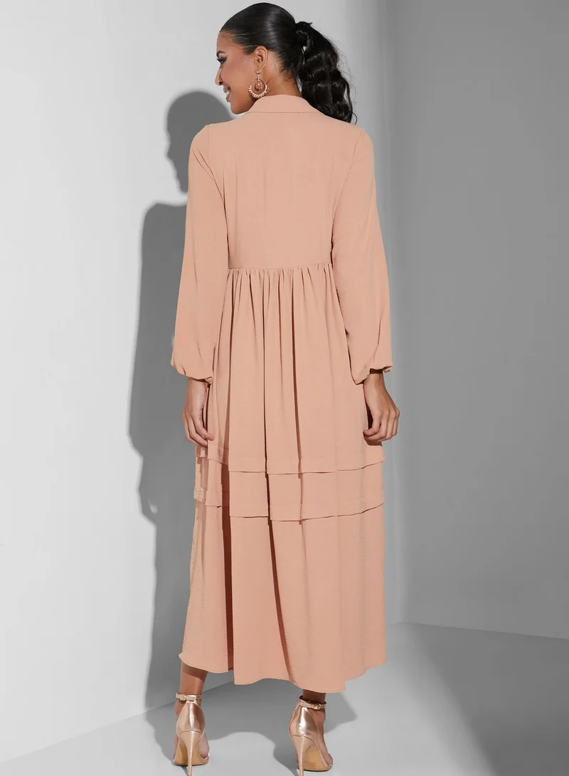 Namshi x Modanisa Balloon Sleeve Surplice Dress