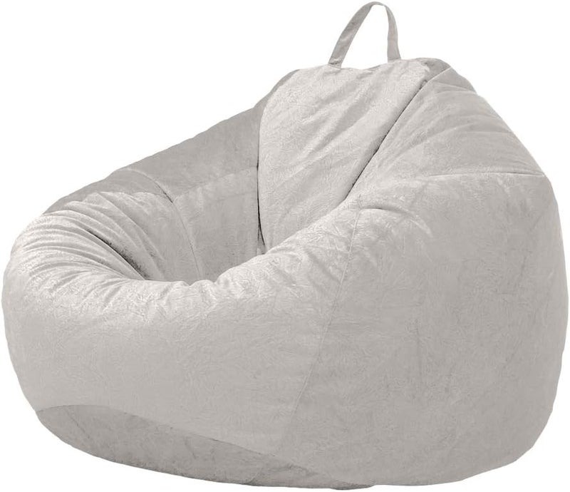 klarako Lounger Chairs Sofa Cover Velvet Bean Bag Cover with Handle Inner Pockets - Almond Color - Image 1