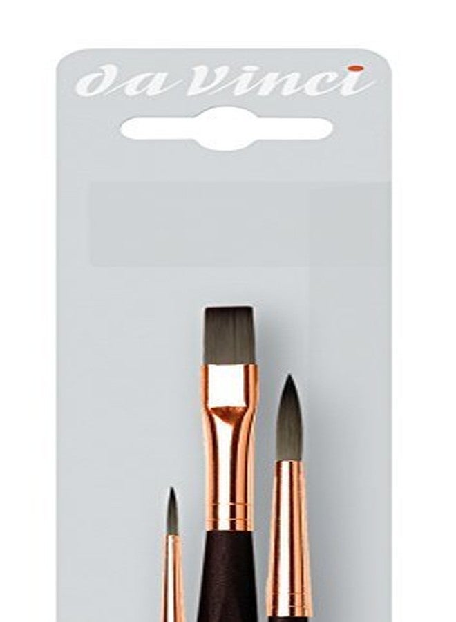 da Vinci Student Series 5299 Facepainting Brush Set, Synthetic, Multiple Sizes, 3 Brushes (2 Rounds, 1 Flat) - Image 4