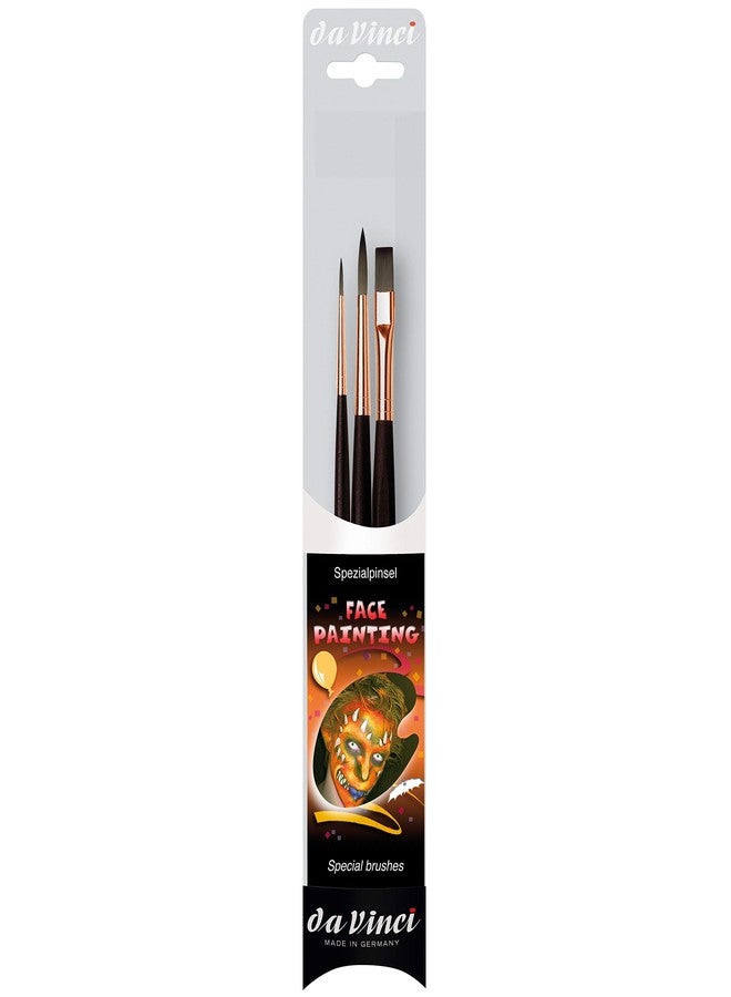 da Vinci Student Series 5299 Facepainting Brush Set, Synthetic, Multiple Sizes, 3 Brushes (2 Rounds, 1 Flat) - Image 1