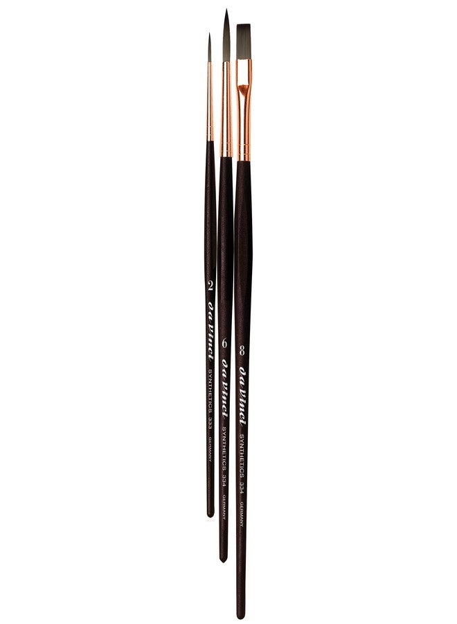 da Vinci Student Series 5299 Facepainting Brush Set, Synthetic, Multiple Sizes, 3 Brushes (2 Rounds, 1 Flat) - Image 2