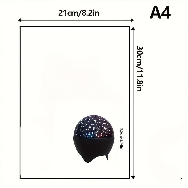 Star Moon Projection Night Light Black USB Powered Bedside Ambience Smart Lamp Decor - Image 3