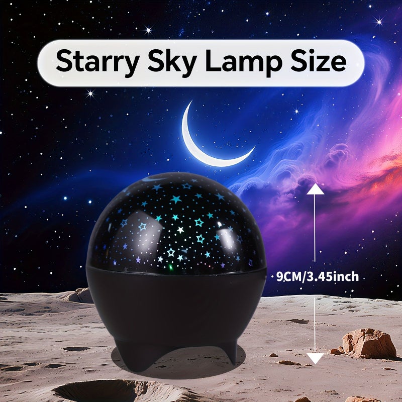 Star Moon Projection Night Light Black USB Powered Bedside Ambience Smart Lamp Decor - Image 5