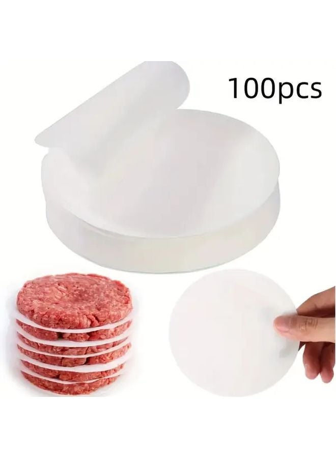 100pcs 4.33x4.33 Inch Non Stick Hamburger Patty Separator Papers Oil Absorbing For BBQ Bakery - Image 2