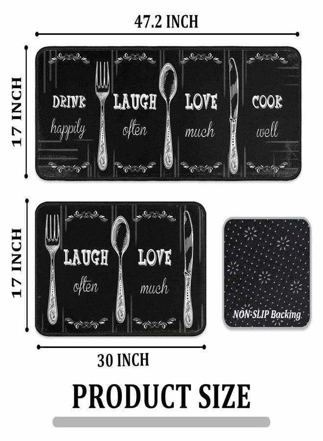 kukli kitchen Dinnerware Kitchen Rugs and Mats Non-Slip, Washable, Stain and Fade Resistant, Suitable for Anti Fatigue Kitchen Mat Set of 2 Dinnerware Kitchen Decor 17 x47+17"x30" - Image 2