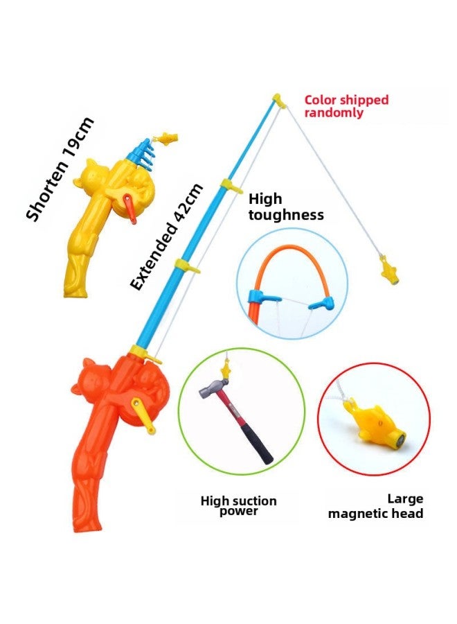 Fishing Rod Children's Special Fishing Toy Magnetic Fishing Rod Turtle Rod Children's Water Play Toy Kitten Fishing Hook Fishing Rod-Color:Yuedong Trade Cat Pole 2  - Image 1