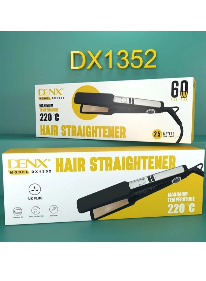 Denx Hair Straightener Iron for straightening and straightening hair with 4 temperatures for home and salon use DX1352 - Image 4