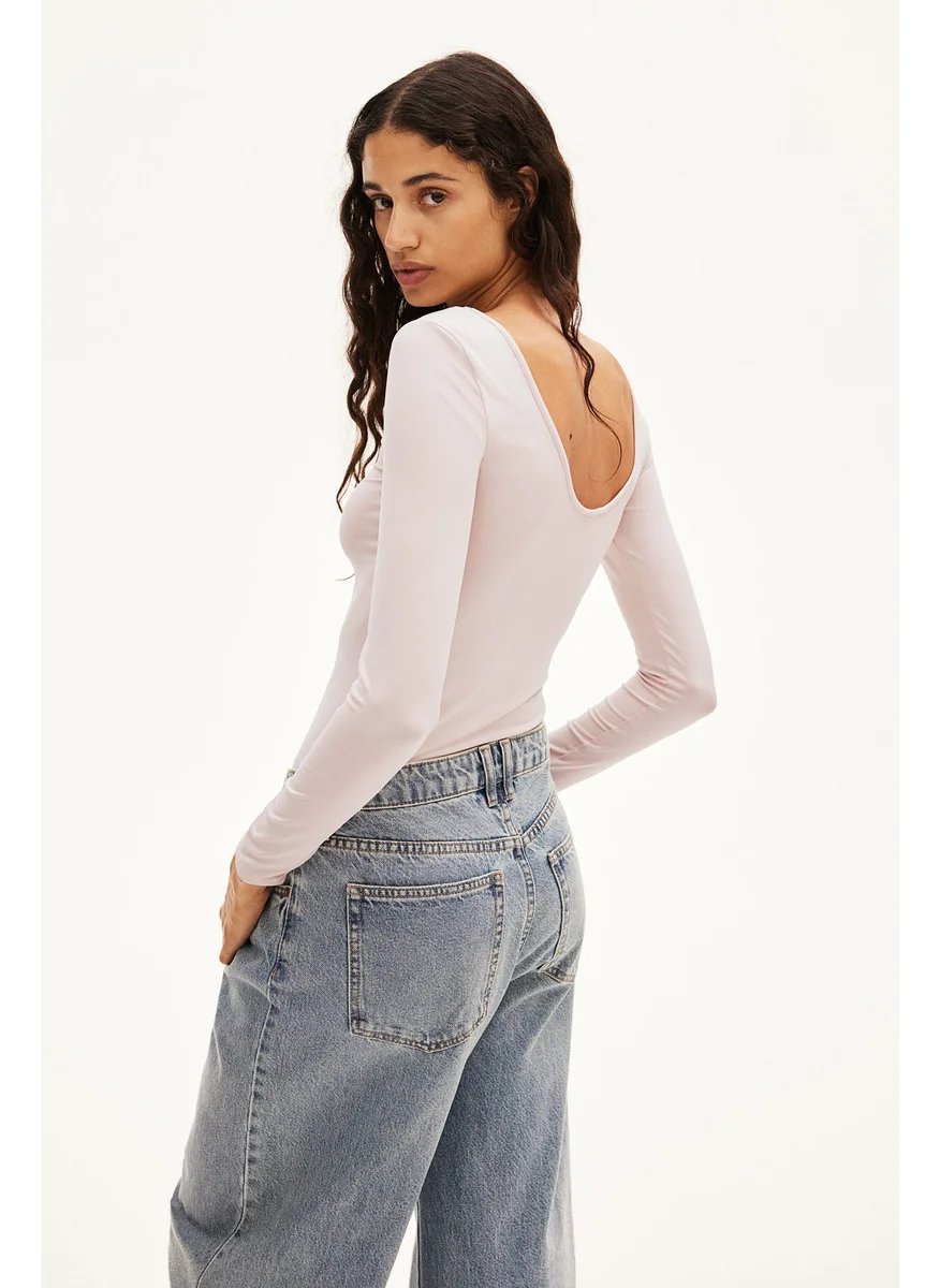 H&M Scoop-Back Microfibre Top