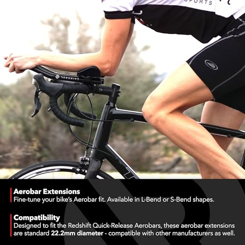 REDSHIFT Bike Aero Bar Extensions for Quick-Release Aerobars, Aluminum 22.2 mm Diameter Extension Tube, S-Bend - Image 2