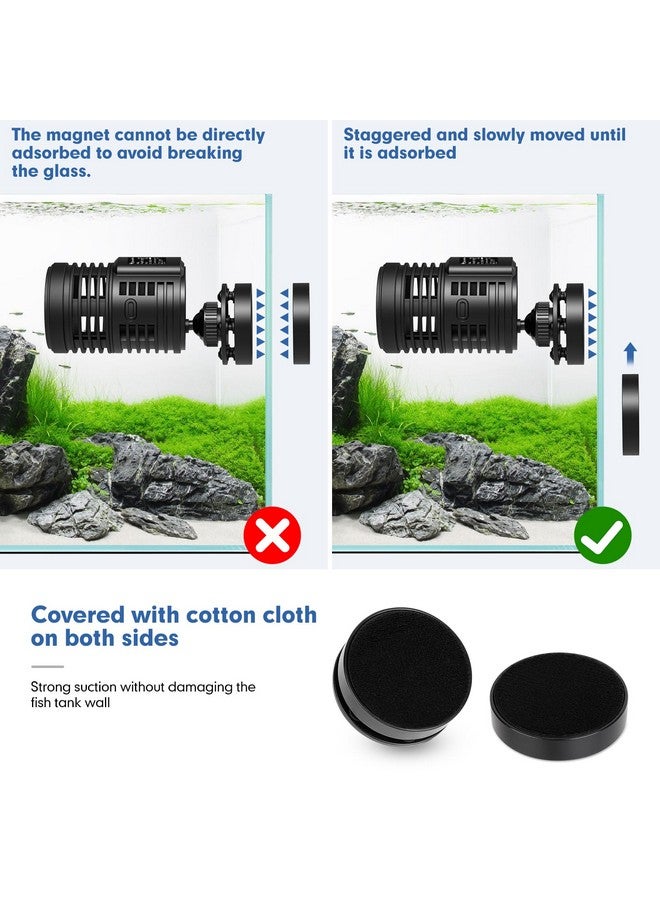 هايغر مضخة هيغر 1850 جالون في الساعة لتكوين أمواج حوض السمك مع قاعدة شفط مغناطيسية قوية، رأس طاقة غاطس يدور بزاوية 360 درجة، هادئ للغاية، لحوض مياه عذبة ومالحة سعة 60-130 جالون - Image 3