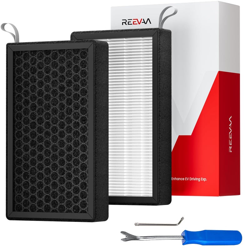 REEVAA 2025 Upgraded HEPA Tesla Model 3 Cabin Air Filter 2 Pack Premium Activated Carbon Design for Model 3 20162025 Highland Replacement Accessories with Install Tools