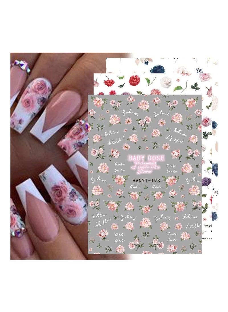 Excefore Flower Nail Art Stickers, 8 Pcs Charming Daisy Nail Decals Spring Nail Stickers  - Image 1