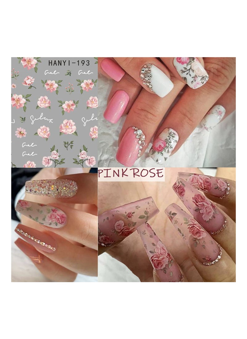 Excefore Flower Nail Art Stickers, 8 Pcs Charming Daisy Nail Decals Spring Nail Stickers  - Image 2