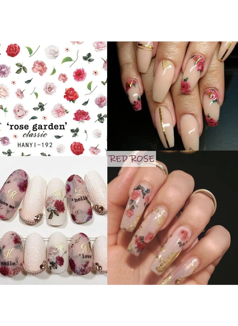 Excefore Flower Nail Art Stickers, 8 Pcs Charming Daisy Nail Decals Spring Nail Stickers  - Image 3