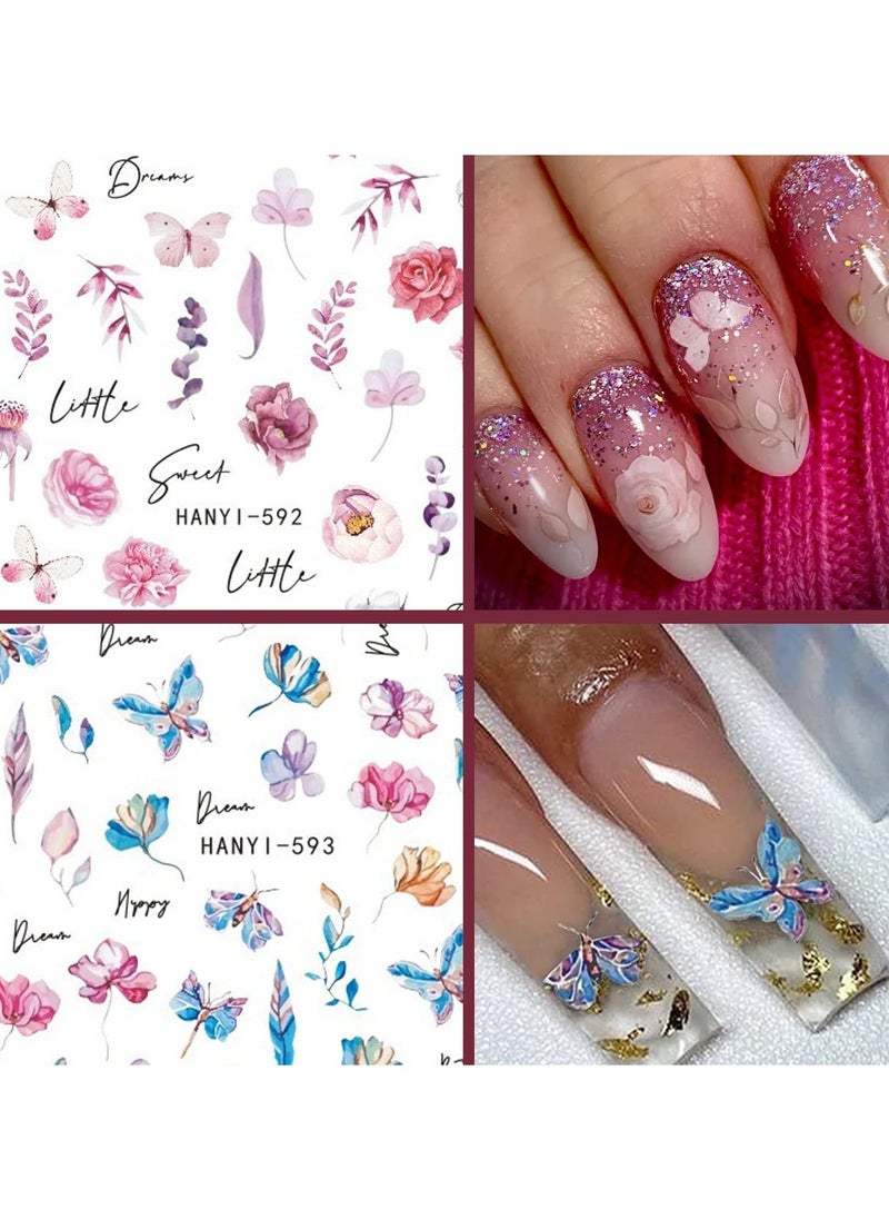 Excefore Flower Nail Art Stickers, 8 Pcs Charming Daisy Nail Decals Spring Nail Stickers  - Image 5
