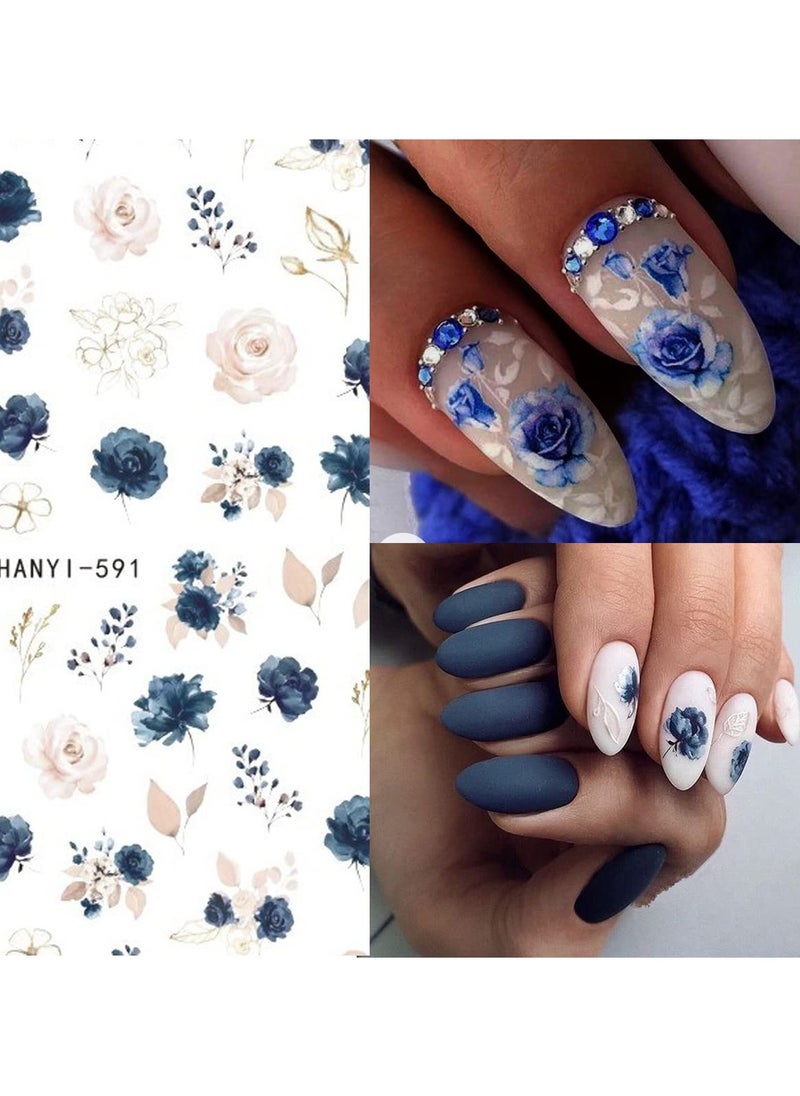 Excefore Flower Nail Art Stickers, 8 Pcs Charming Daisy Nail Decals Spring Nail Stickers  - Image 4