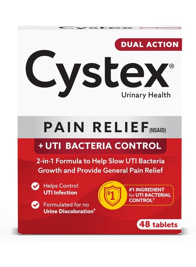 Cystex UTI Pain Relief, Maximum Strength, Relieves Pain & Urgency of Urinating, 48 Count - Image 1