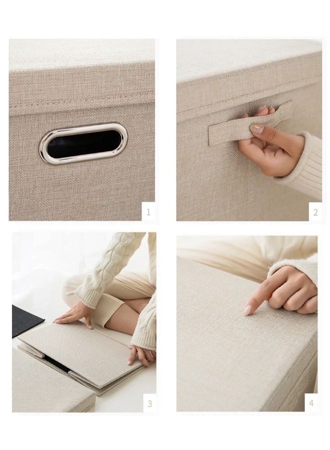 MTL Large Size Cube Boxes With Handles To Store And Organize Clothes Games Books Toys Washable Foldable Removable Lid For Home Office - Image 3