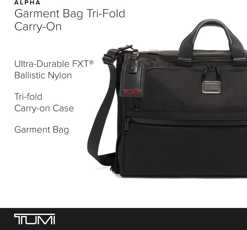 Tumi Men's Alpha Garment Tri Fold Carry on Bag, Black - Image 2