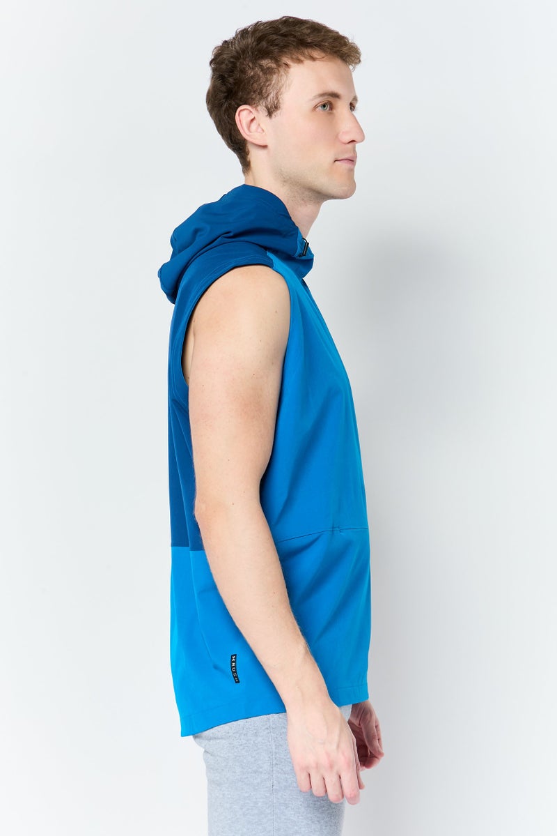 UNDER ARMOUR سترة جري بدون أكمام للرجال بتصميم فضفاض، أزرق مائل إلى الأخضر - Image 2