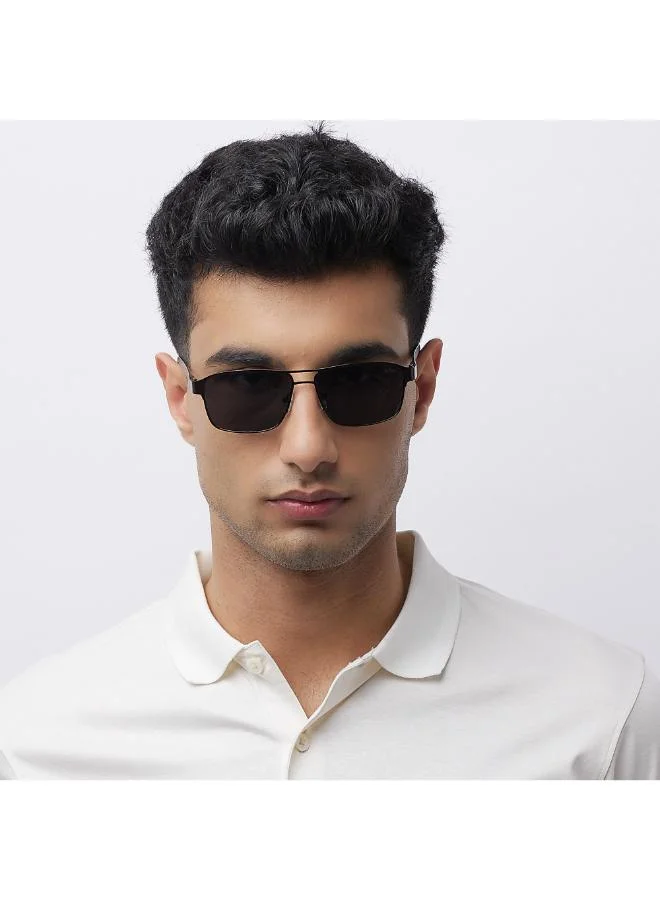 لي كوبر Men's نظارات شمسية مستقطبة بإطار بني وعدسة عاكسة بني مطفي  مم