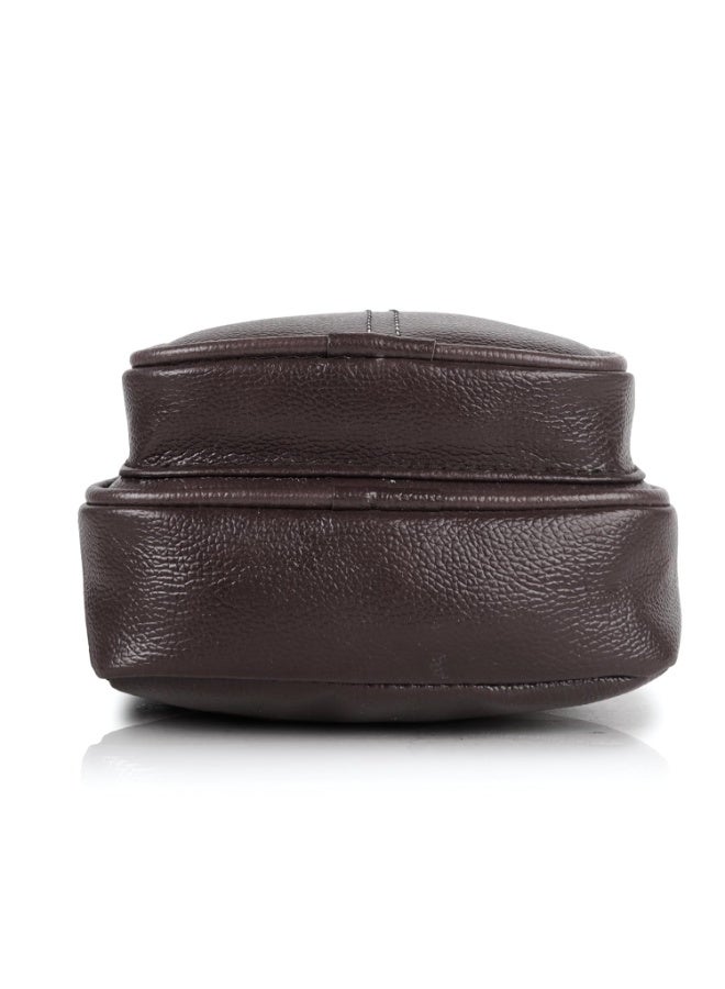 هاف مون Half Moon Vintage Crossbody Sling Bag for Men Slim Vegan Leather Chest Bag for Men Women Small Shoulder Side Bag Water-resistant Mobile Passport Bag Travel Office (Vintage Brown) - Image 3