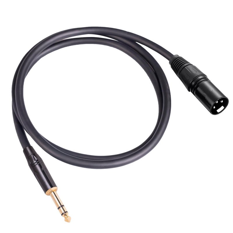 SeCro ® Panther Series - Guitar Instrument Cable - Gold Plated 1/4 Inch Male to XLR Male Balanced Cable for Microphones, Speakers, Stage, DJ and More - Black (8 Meter) - Image 1