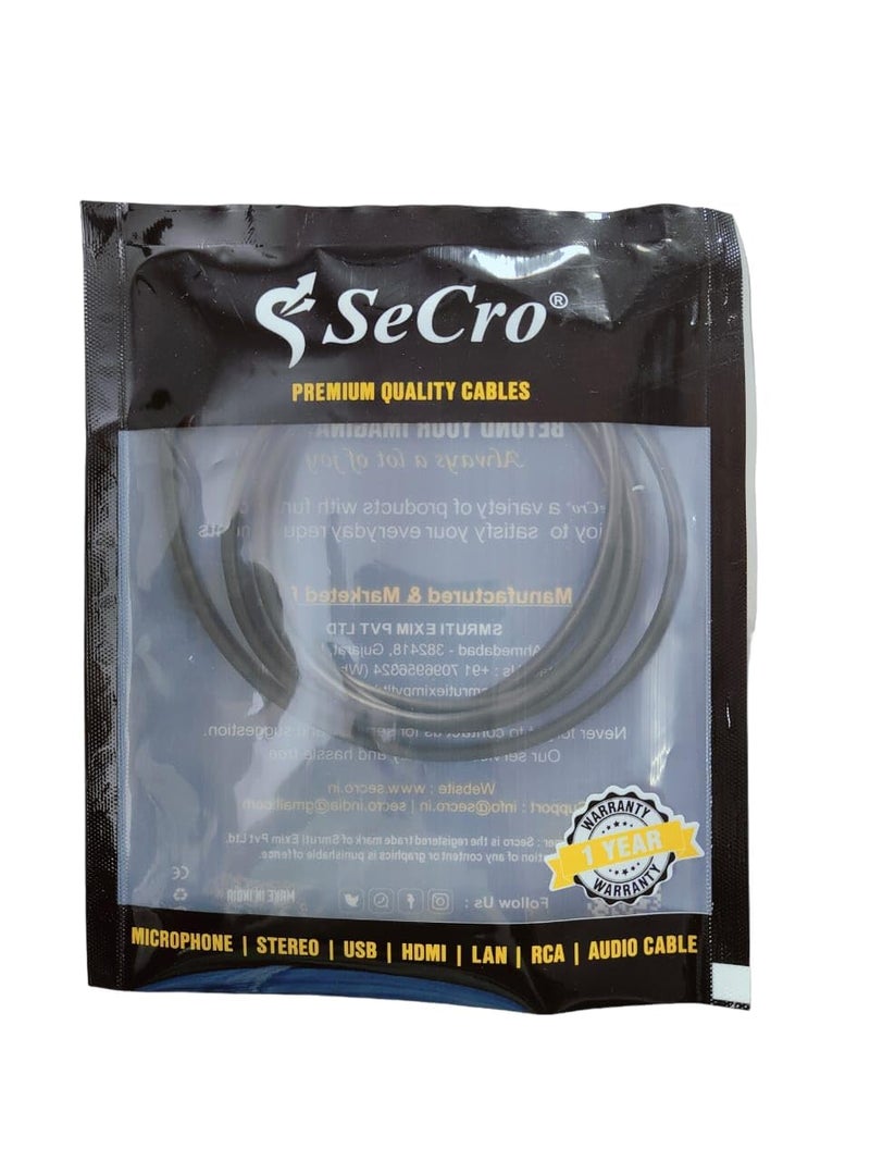 SeCro ® Panther Series - Guitar Instrument Cable - Gold Plated 1/4 Inch Male to XLR Male Balanced Cable for Microphones, Speakers, Stage, DJ and More - Black (8 Meter) - Image 4