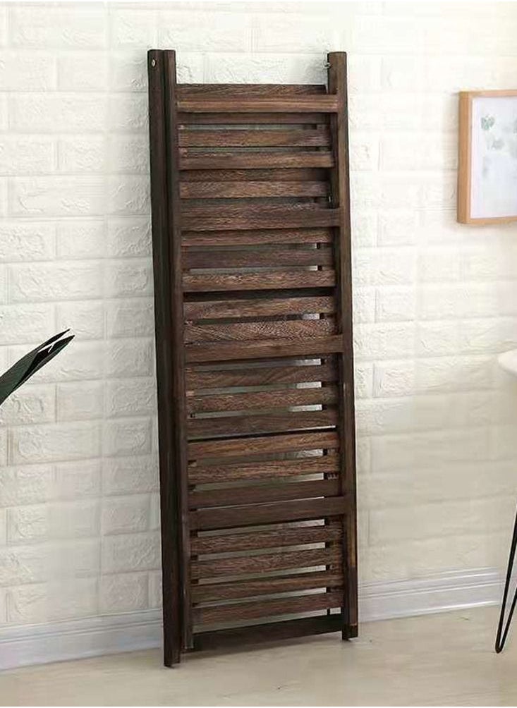LINGWEI Pure Solid Wood Ladder Design Foldable 4 Layers Flowers Pot Stand Plants Rack Wooden Decorative Book Case Storage Organizer Washroom Display Shelf  - Image 4