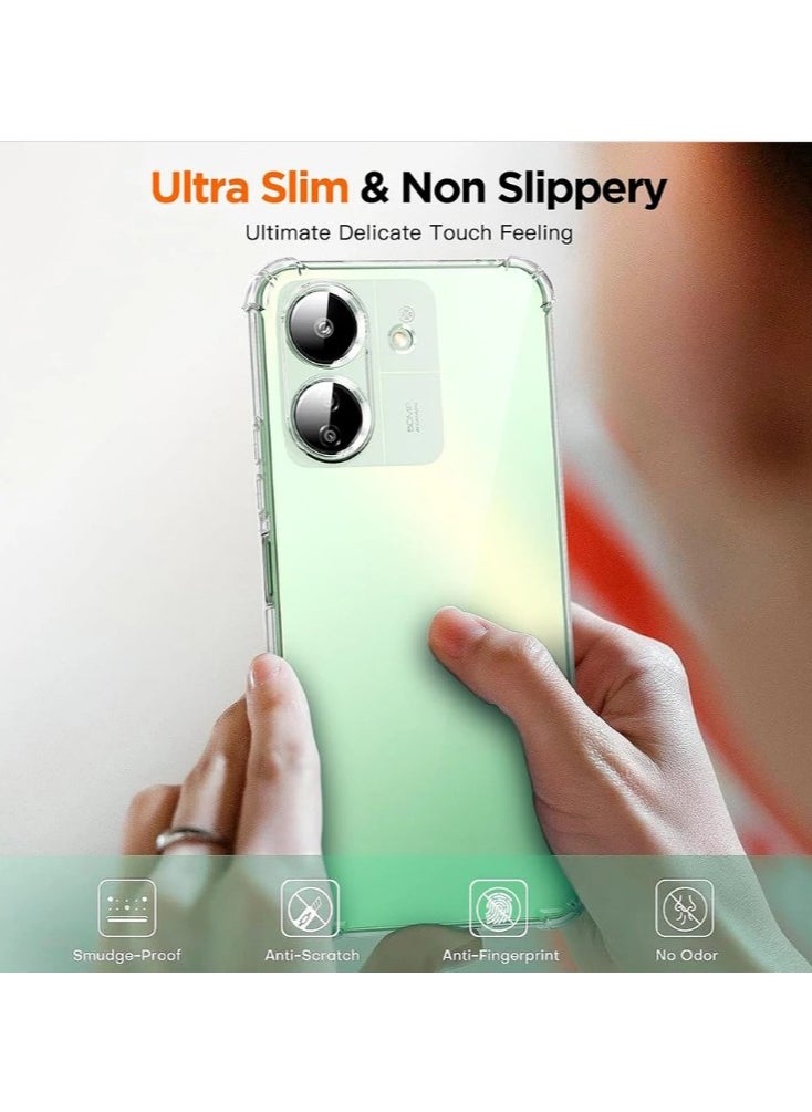 Generic Case for Redmi 13C 4G Case, Clear Transparent Soft Flexible TPU Slim Phone Protective Case Cover for Xiaomi Redmi 13C Clear  - Image 2