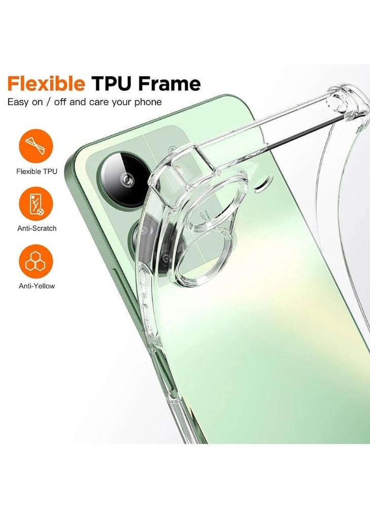 Generic Case for Redmi 13C 4G Case, Clear Transparent Soft Flexible TPU Slim Phone Protective Case Cover for Xiaomi Redmi 13C Clear  - Image 3