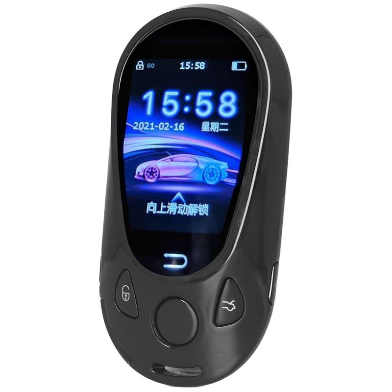مفاتيح سيارة بشاشة لمس LCD الذكية بدون مفتاح - مفتاح بعيد التكامل الشامل لطرازات السيارات بمفاتيح تشغيل وإيقاف المحرك - لون أسود - Image 5