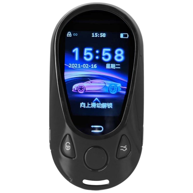 مفاتيح سيارة بشاشة لمس LCD الذكية بدون مفتاح - مفتاح بعيد التكامل الشامل لطرازات السيارات بمفاتيح تشغيل وإيقاف المحرك - لون أسود - Image 3