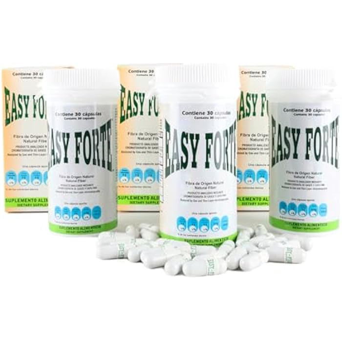 Easy Forte by Easy Figure | 3-Pack Natural Fiber Capsules | Fibra Natural en Cápsulas | 90 Count - Image 1