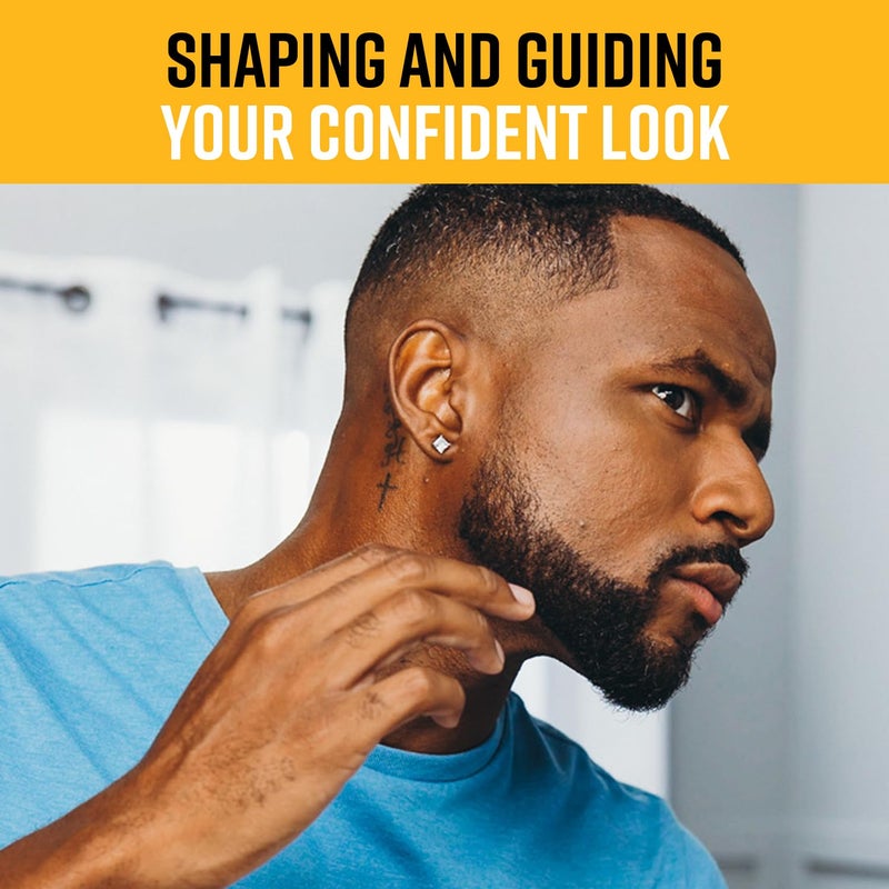 The Cut Buddy PLUS Beard Shaping Tool, Clear Template with Built-in Comb and Bonus Pencil, Ideal for Hairline, Beard, and Mustache Trimming - Image 2