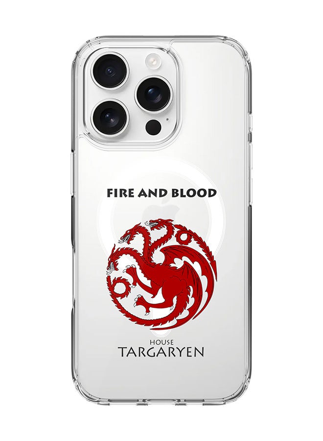 Stylizedd For iPhone 16 Pro Case [Compatible with MagSafe] Slim Magnetic cover Clear Phone Case - GOT House Targaryen  - Image 1