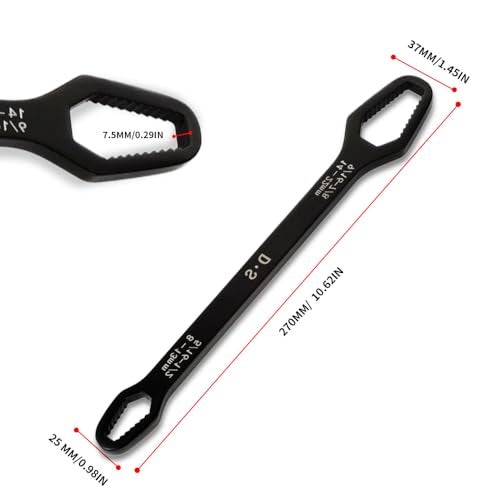 Haikole Universal Wrench Universal Adjustable Double-ended Wrench,8mm-22mm Self-Tightening lazy Wrench Repair Tools for Outdoor Riding Home Car Repair Tools, Chrome Vanadium Steel - Image 2