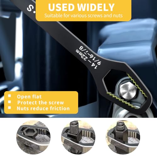 Haikole Universal Wrench Universal Adjustable Double-ended Wrench,8mm-22mm Self-Tightening lazy Wrench Repair Tools for Outdoor Riding Home Car Repair Tools, Chrome Vanadium Steel - Image 4