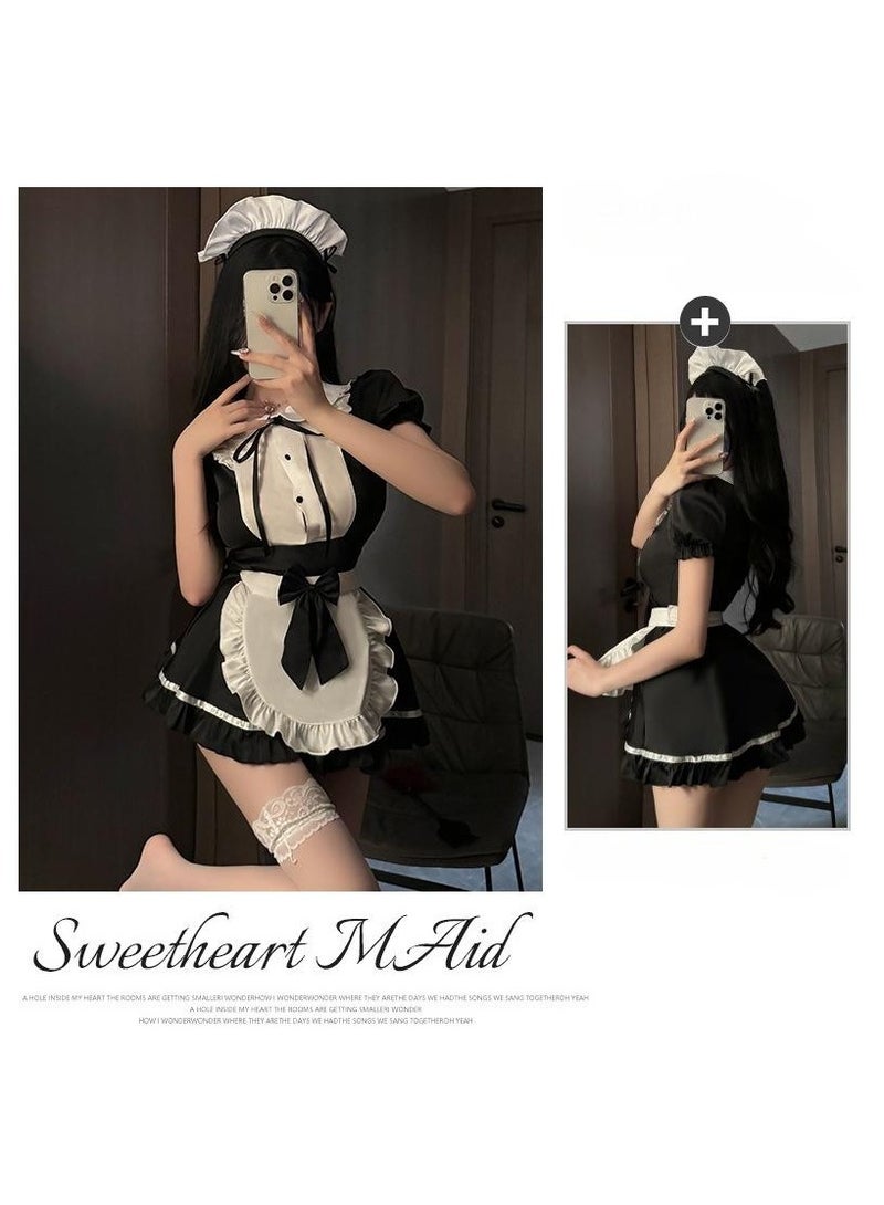 Fashionable Women's Role-playing Short Skirt Maid COS Lingerie Set  - Image 1