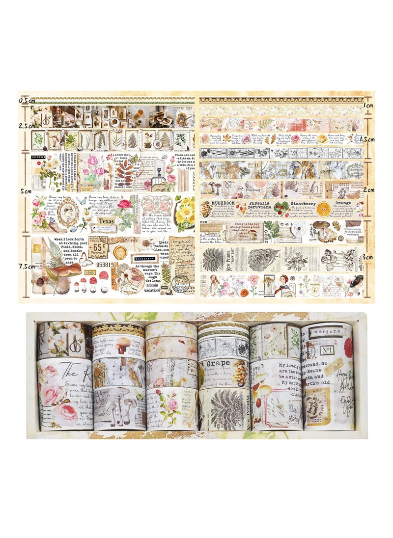Y&D 18 Rolls Forest Flower Washi Tape Decorative Masking Tapes Set for Scrapbooking Gift Wrapping Decoration Arts Crafts Journaling Bullet Junk Journal DIY  - Image 1
