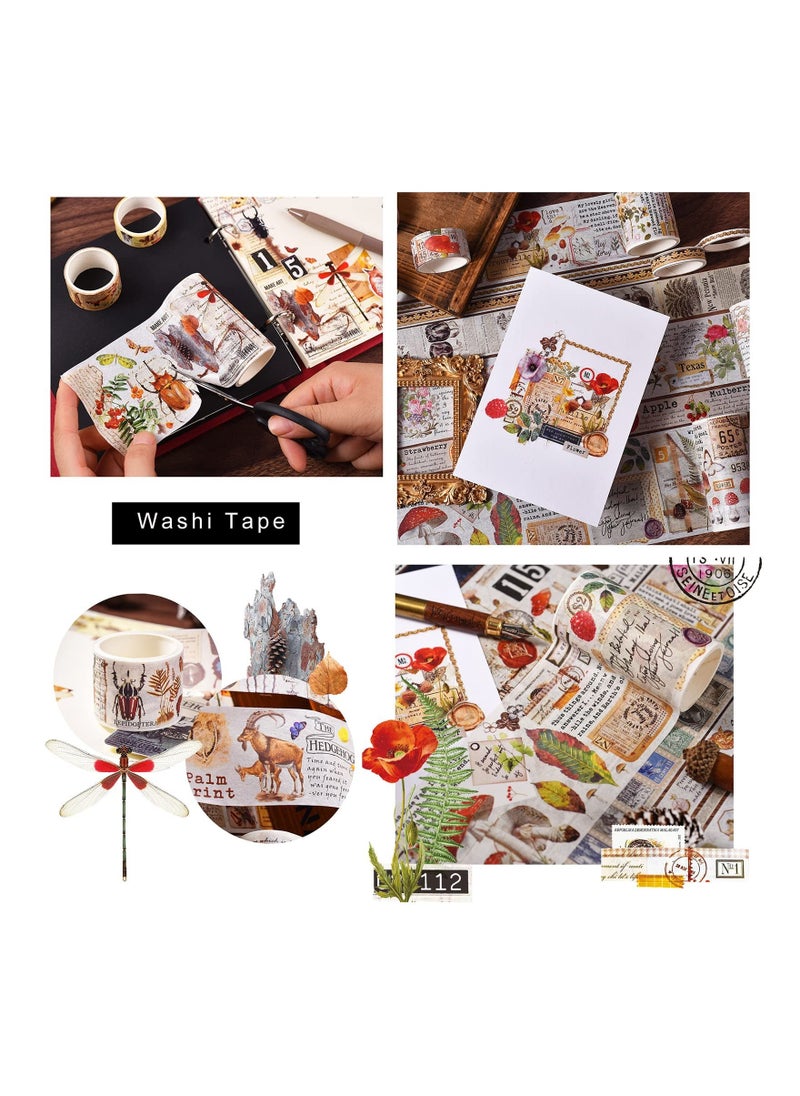 Y&D 18 Rolls Forest Flower Washi Tape Decorative Masking Tapes Set for Scrapbooking Gift Wrapping Decoration Arts Crafts Journaling Bullet Junk Journal DIY  - Image 3