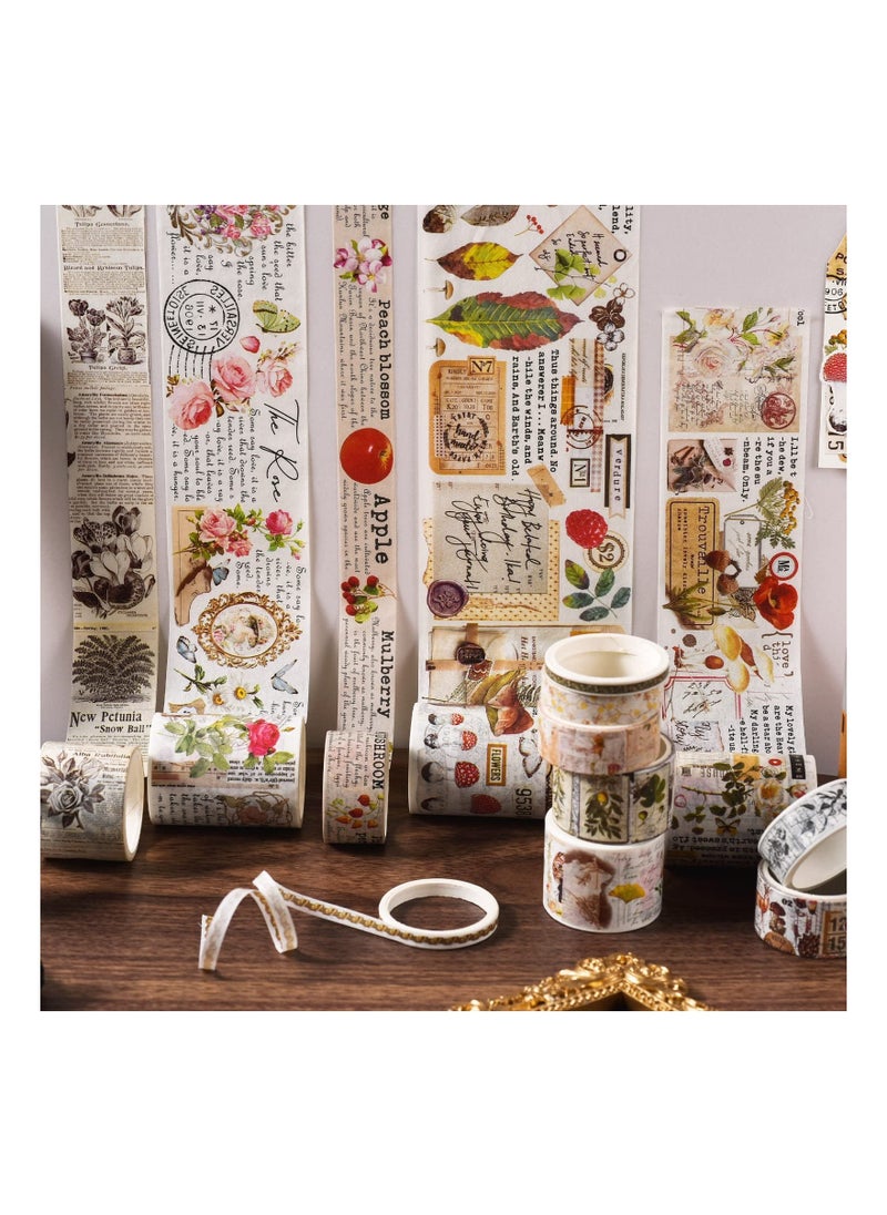 Y&D 18 Rolls Forest Flower Washi Tape Decorative Masking Tapes Set for Scrapbooking Gift Wrapping Decoration Arts Crafts Journaling Bullet Junk Journal DIY  - Image 2