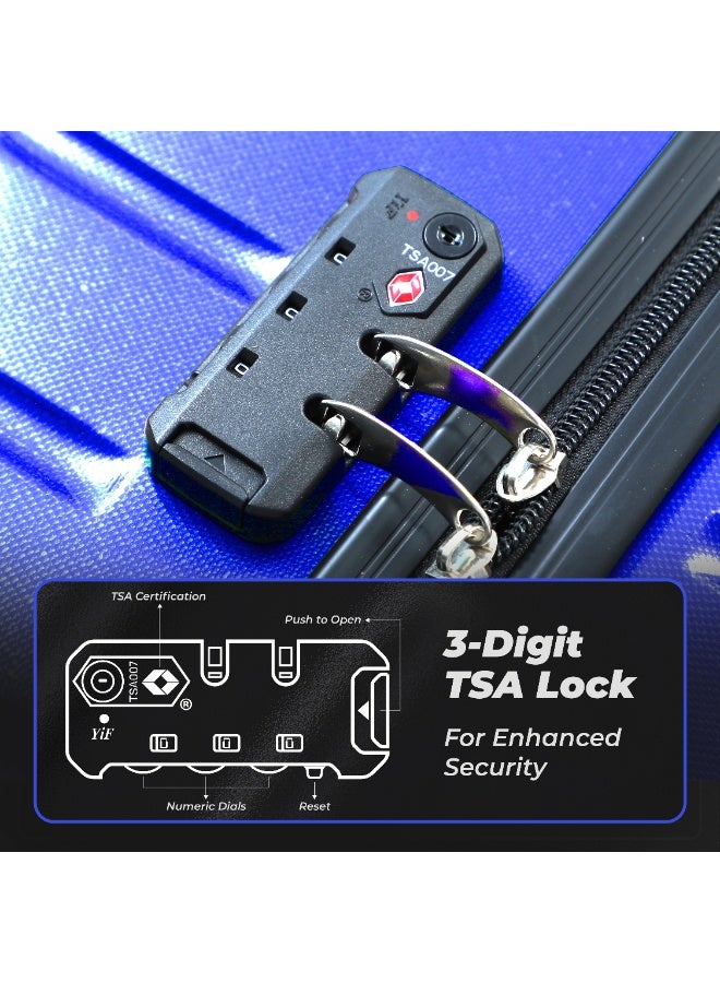 بلا نهاية مجموعة من 3 حقائب أمتعة من البولي كربونات - 75 سم، 65 سم (تسجيل الوصول) و55 سم (المقصورة) حقائب بعجلات ذات جوانب صلبة مع قفل TSA مدمج | حمل الأمتعة - Image 3