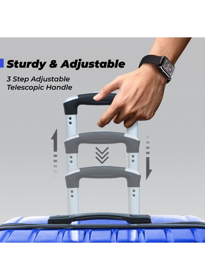 بلا نهاية مجموعة من 3 حقائب أمتعة من البولي كربونات - 75 سم، 65 سم (تسجيل الوصول) و55 سم (المقصورة) حقائب بعجلات ذات جوانب صلبة مع قفل TSA مدمج | حمل الأمتعة - Image 4