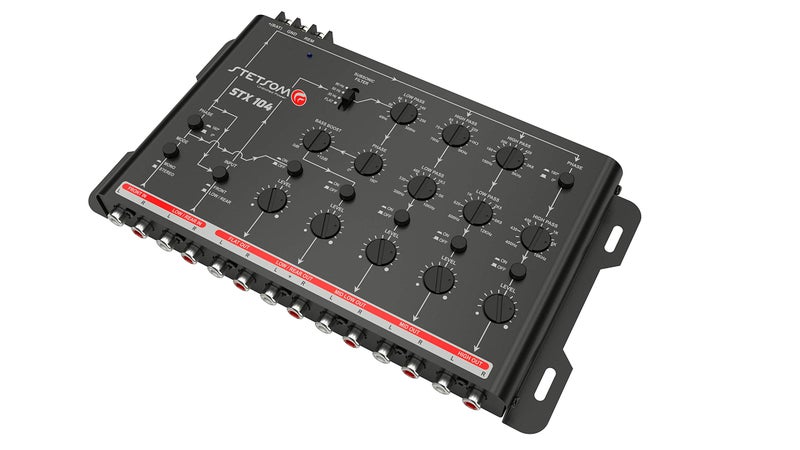 Stetsom STX 104 PRO Crossover 5 Way Channels Digital Electronic Car Audio Output Signal Processor Car Audio Crossover High Precision Audio Crossover Crossover Adjustment Audio Equalization