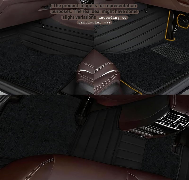 COAZO 10D Compatible with Jeep Grand Cherokee Custom Fitted Faux Leather 10D Antiskid Car Floor Mats - Black - Image 5