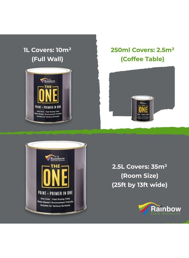 The One Paint Gloss 250ml - Multi Surface Painting Paint - No Undercoat or Primers Required (Dark Grey) - Image 3
