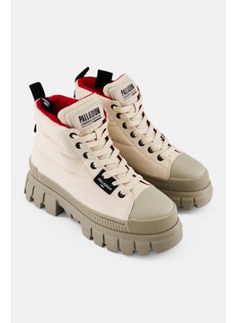 PALLADIUM Women Revolt Overcush Lace Up Ankle Boots, Beige  - Image 1